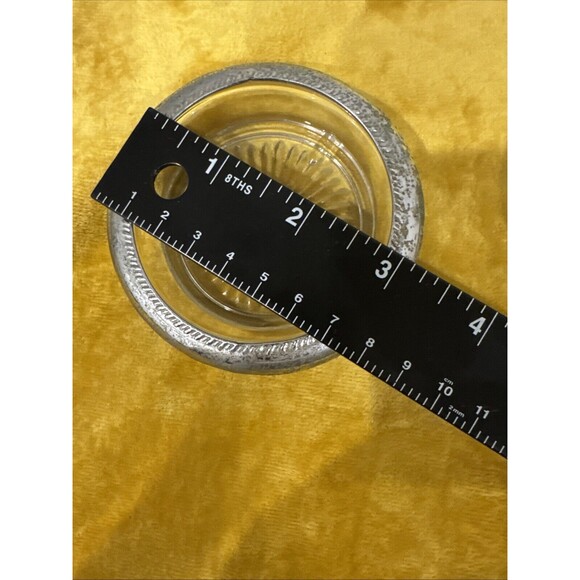 Set of 2 Glass Drink Coasters with Silverplated Trim - Picture 7 of 7